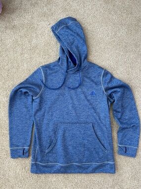 Adidas Classic Blue Hooded Pullover Sweatshirt - Athletic Hoodie